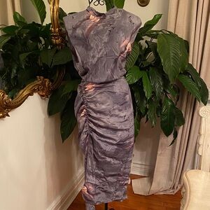 All Saints Elegant Marble Print Dress